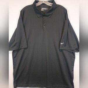 Nike Golf Tour Performance Dri-Fit Men’s XXL Black Polo Shirt Swoosh Sleeve